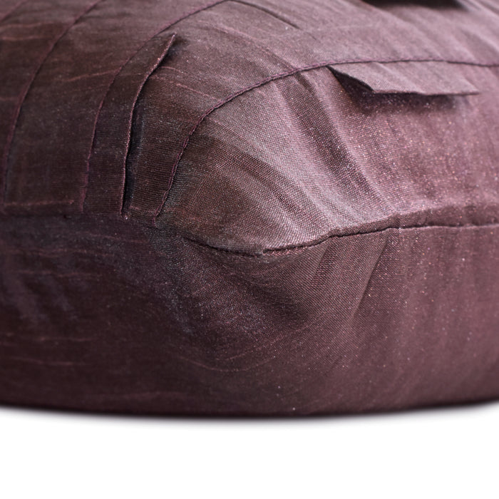 Plum Stripe - Art Silk Plum Decorative Decorative Lumbar  Pillow Cover