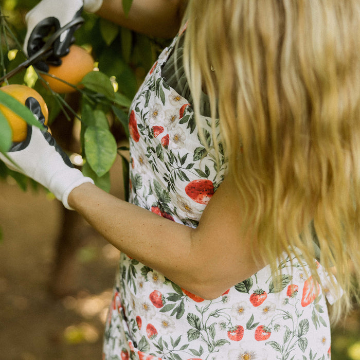 PRE-ORDER: Muslin Cotton Apron - Strawberry Fields
