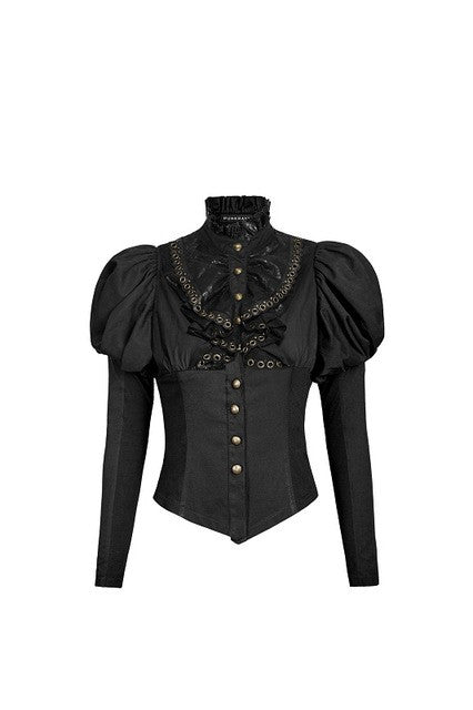 Punk Rave Gothic Red Steampunk Blouse Victorian Shirt