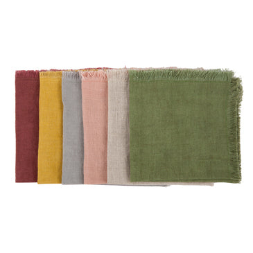 Pure Linen Cocktail Napkins in Vintage Tones
