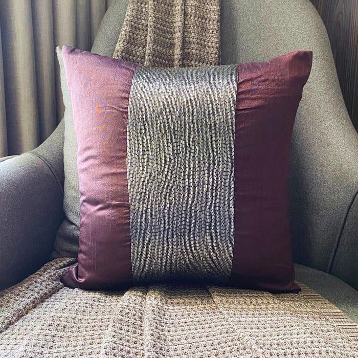 Purple Center - Purple Art Silk Decorative Euro Sham