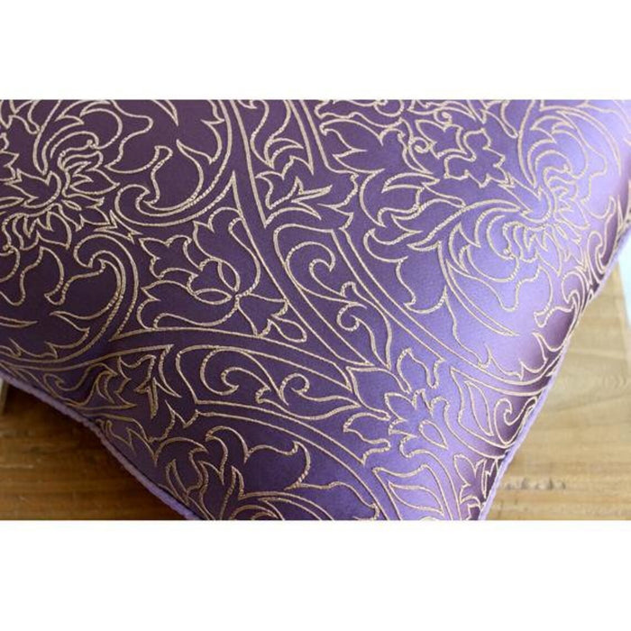 Purple Gold Damask - Purple Art Silk Throw Pillow Cover