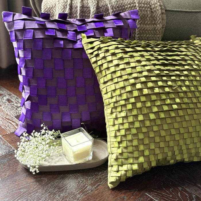 Purple Harmony - Purple Faux Suede Decorative Euro Sham