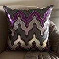 Purple Lava - Purple Faux Leather Decorative Euro Sham