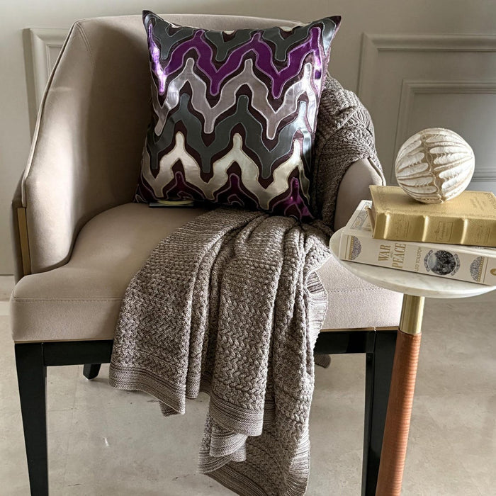 Purple Lava - Purple Faux Leather Decorative Euro Sham