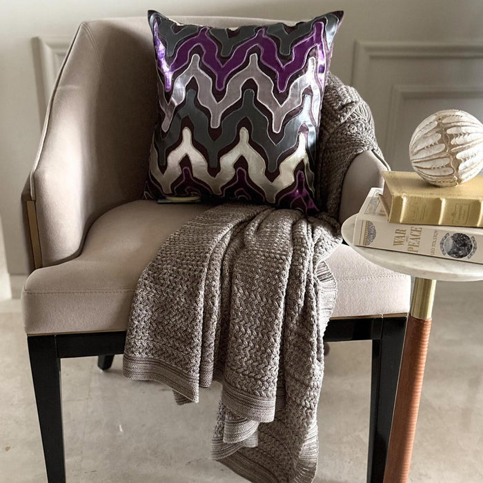 Purple Lava - Purple Faux Leather Decorative Euro Sham