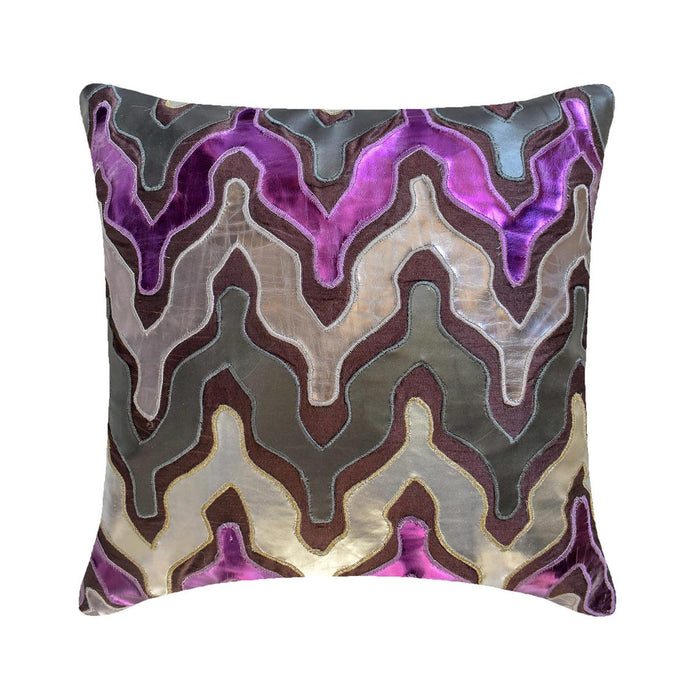 Purple Lava - Purple Faux Leather Decorative Euro Sham
