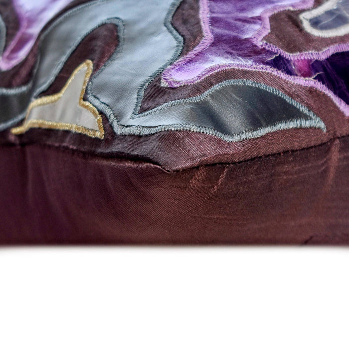Purple Lava - Purple Faux Leather Decorative Euro Sham