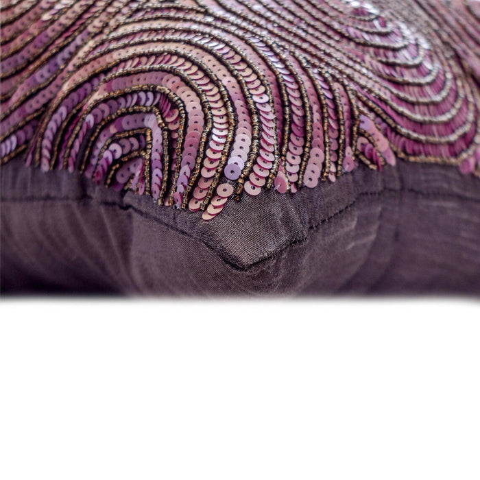 Purple Touch - Plum Art Silk Throw Pillow Cover