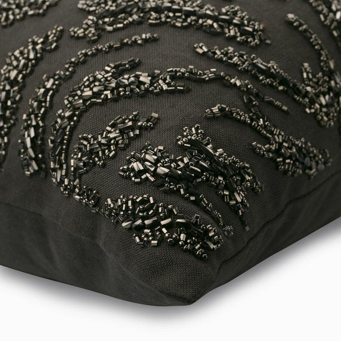 Raving Night Gray Linen Decorative Euro Sham