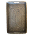 Rectangular Rattan Tray | Inside Handles | Old Grey - Suzie Anderson Home