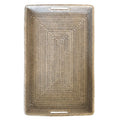 Rectangular Rattan Tray with Inset Handles | White Wash