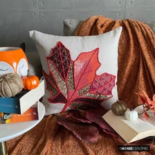 Red & Beige Linen Throw Pillow Cover - Changing Maple