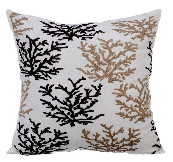Red Corals - Red Cotton Linen Decorative Euro Sham