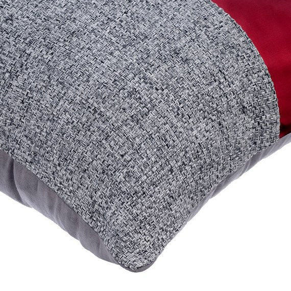 Red Light - Metallic Red Faux Leather Throw Pillow Cover