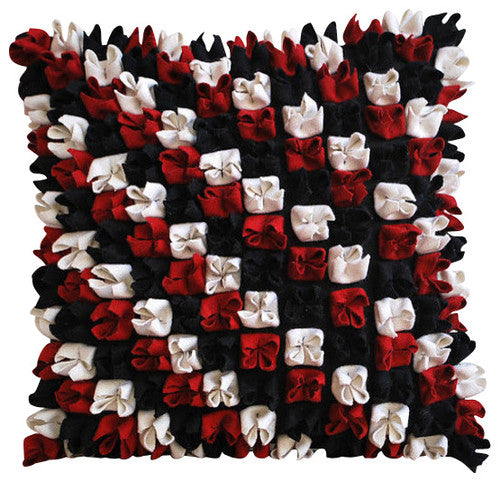 Red N Black Blossom Pillow Cover