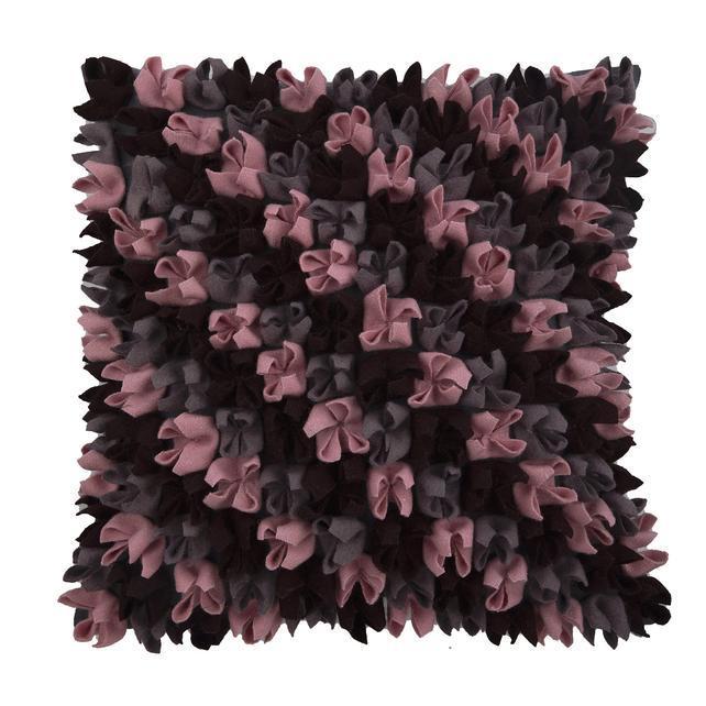 Red N Black Blossom - Red & Black Felt Throw Pillow Cover