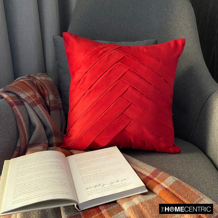 Red No Limits No Lines - Red Faux Suede Decorative Euro Sham