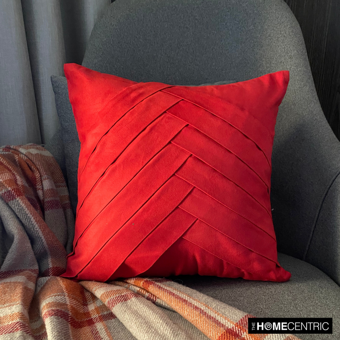 Red No Limits No Lines - Red Faux Suede Decorative Euro Sham