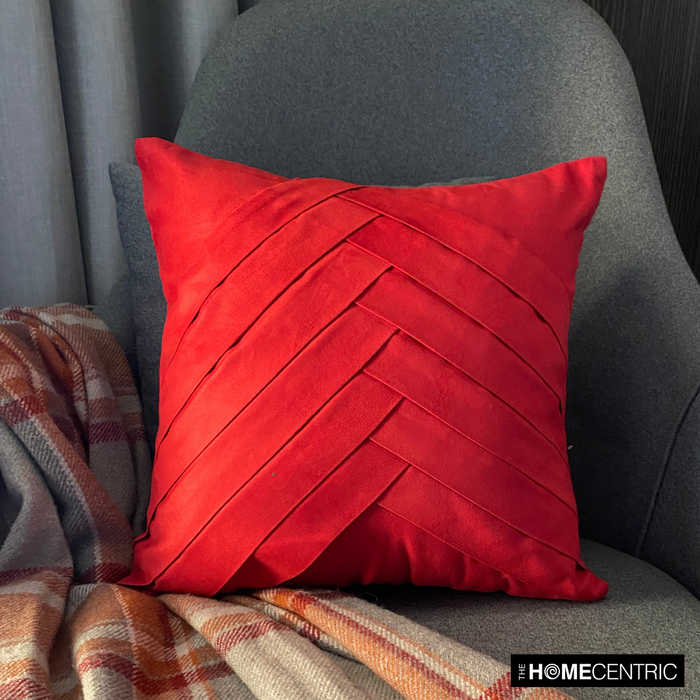 Red No Limits No Lines - Red Faux Suede Decorative Euro Sham