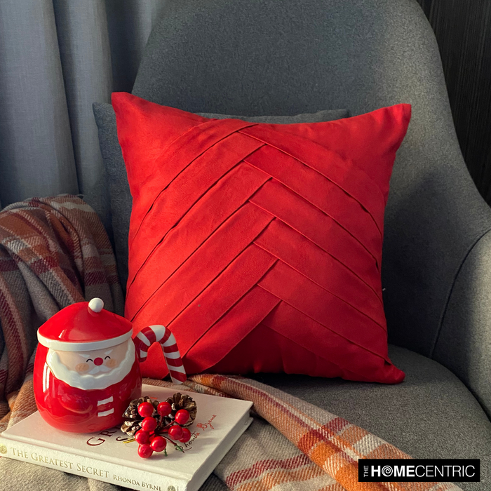 Red No Limits No Lines - Red Faux Suede Decorative Euro Sham