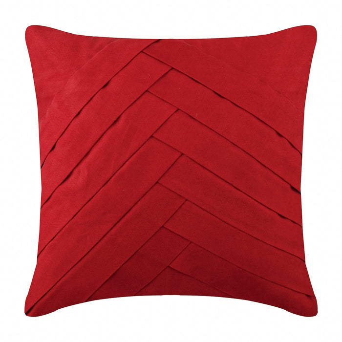 Red No Limits No Lines - Red Faux Suede Throw Pillow Cover