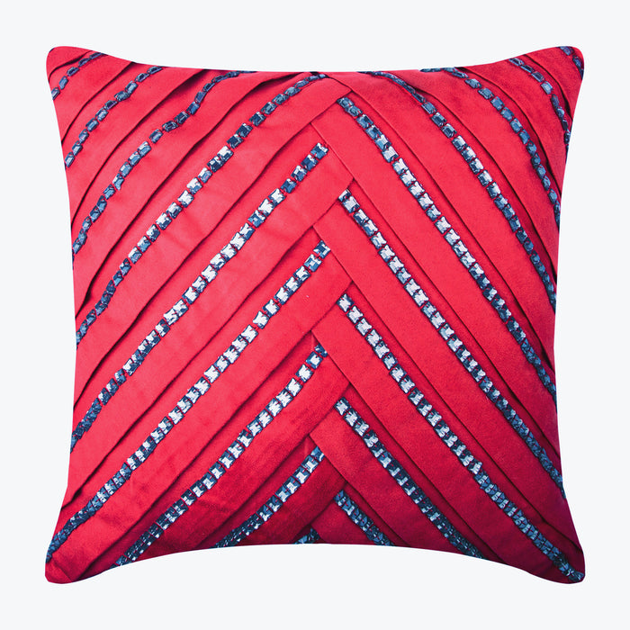Red Smoke House Grill - Red Faux Suede Decorative Euro Sham
