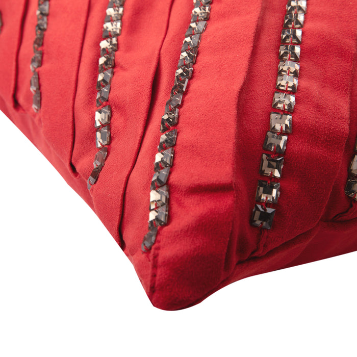 Red Smoke House Grill - Red Faux Suede Throw Pillow Cover