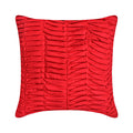 Red Wind Folds - Red Faux Suede Throw Pillow Cover