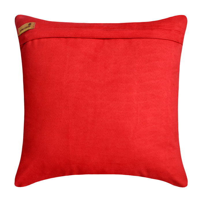 Red Wind Folds - Red Faux Suede Throw Pillow Cover