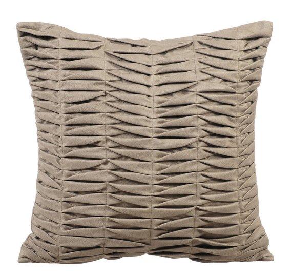 Red Wind Folds - Red Faux Suede Throw Pillow Cover
