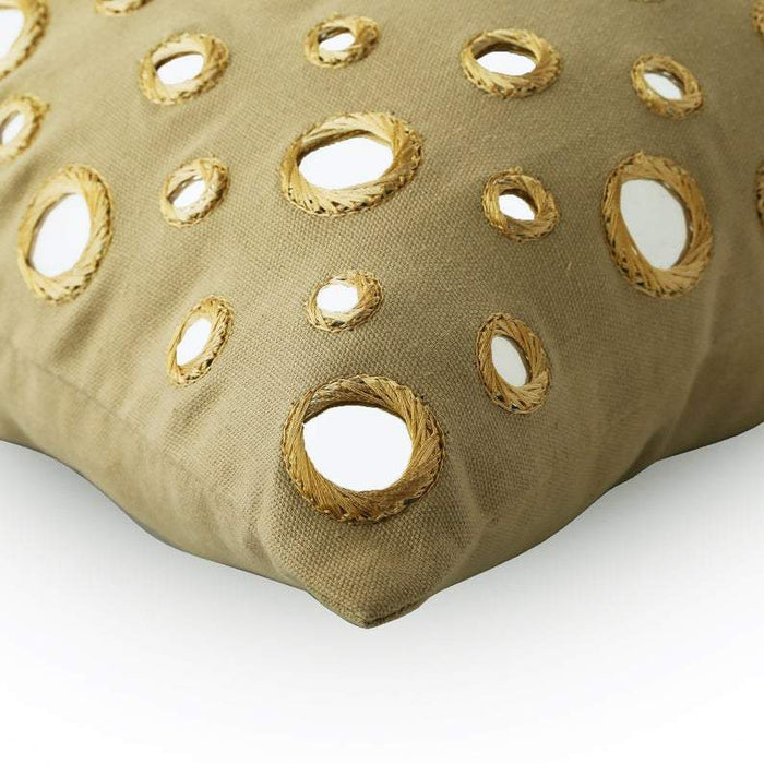 Reflections - Beige Cotton Canvas Decorative Euro Sham