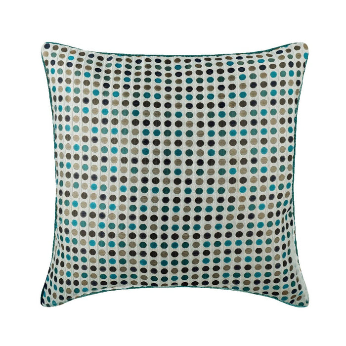 Retro Dots - Blue Jacquard Weave Decorative Euro Sham