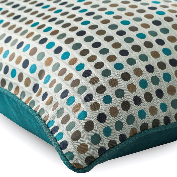 Retro Dots - Blue Jacquard Weave Decorative Euro Sham