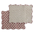 Reversible Paisley Quilted Organic Cotton Placemats | SET OF 2 | Red & Green - Suzie Anderson Home