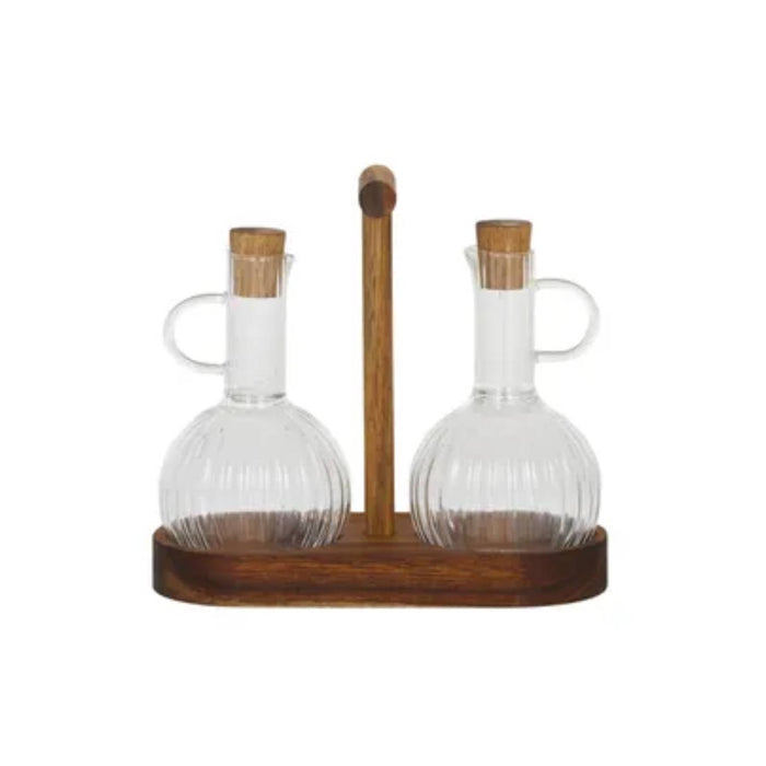 Rosco 3pce Oil/Vinegar on Wooden Stand