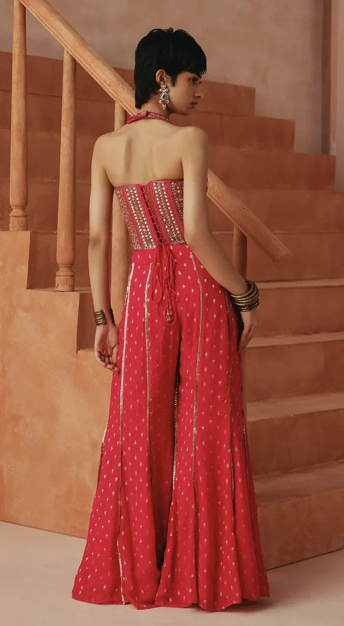 Rose Rogue Sharara Set