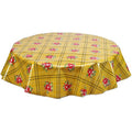 freckled sage round bouquet tan oilcloth tablecloth