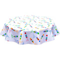 round crayons oilcloth tablecloth