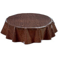 freckled sage round faux bois walnut oilcloth tablecloth