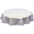 freckled sage round toile gold oilcloth tablecloth