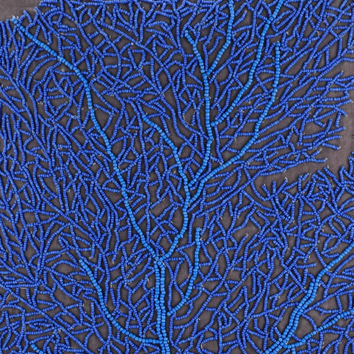 Royal Blue Sea Weeds - Blue Cotton Linen Decorative Euro Sham