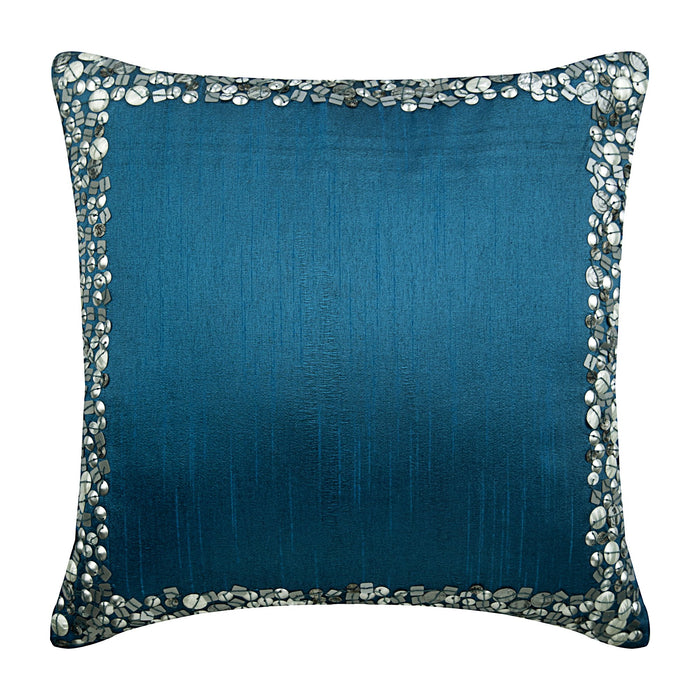 Royal Blue & Silver Euro Sham