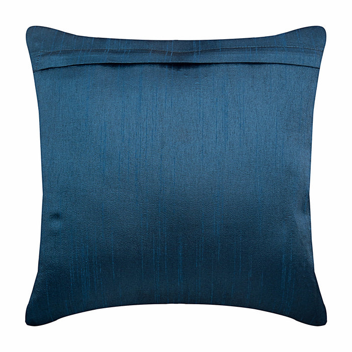 Royal Blue Silver - Royal Blue Art Silk Decorative Euro Sham