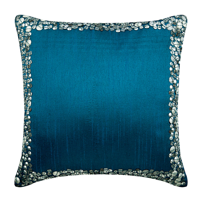 Royal Blue & Silver Pillow Cover
