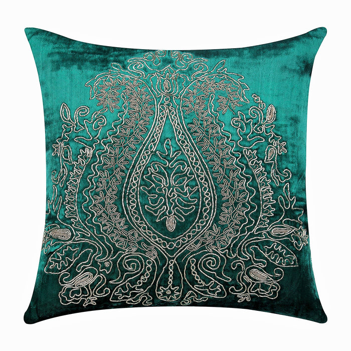 Royal Duke - Peacock Green Velvet Decorative Euro Sham