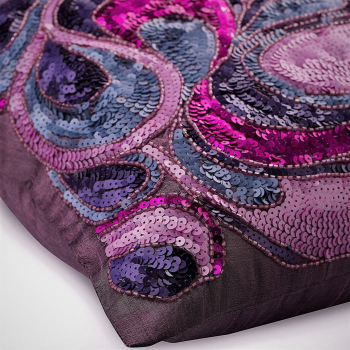 Royal Obsession - Pink & Purple Art Silk Decorative Euro Sham