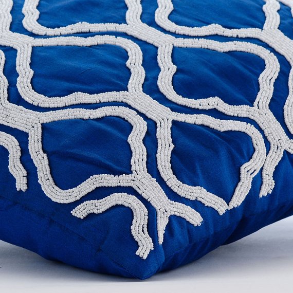 Royal Tartan - Royal Blue Art Silk Decorative Euro Sham