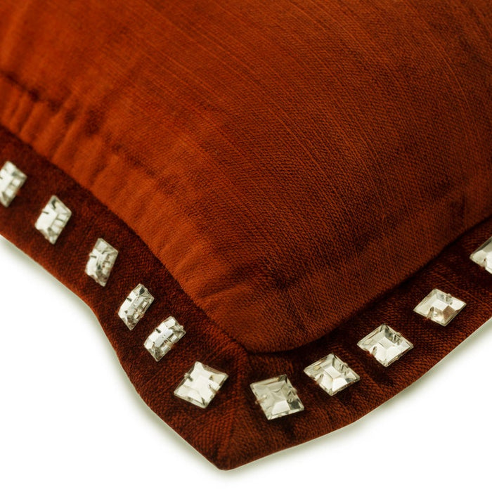 Rust Crystal Palace - Rust Velvet Throw Pillow Cover