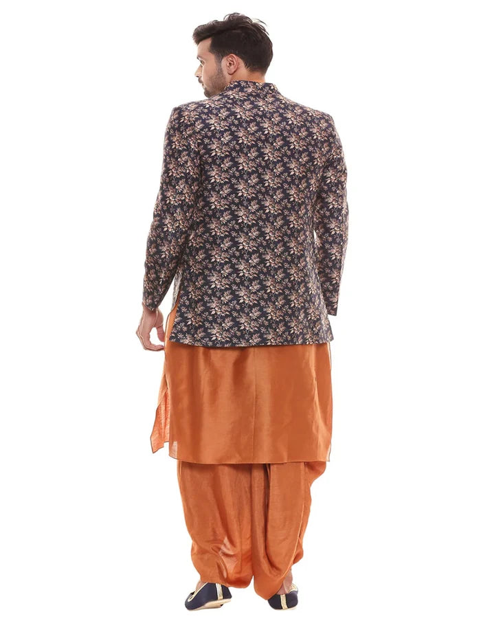 Rust Orange Kurta Jacket Set